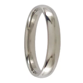 Custom 4mm Polished Rounded Titanium Mens Wedding Ring