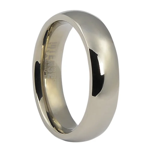 Custom 5mm Polished Rounded Titanium Mens Wedding Ring