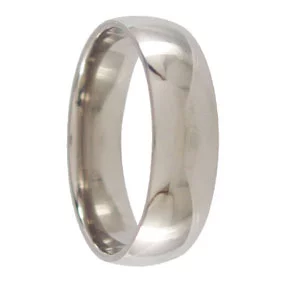 Custom 6mm Polished Rounded Titanium Mens Wedding Ring