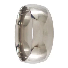 Custom 8mm Polished Rounded Titanium Mens Wedding Ring
