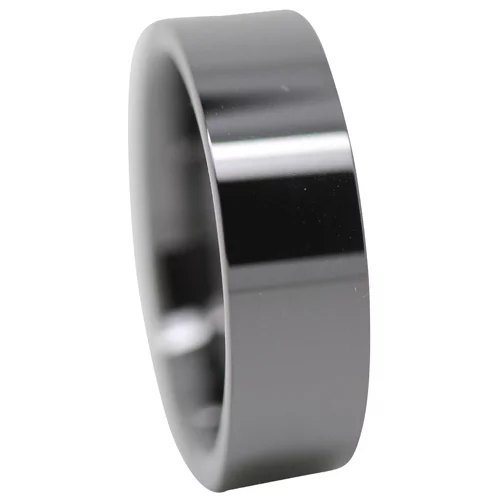 Polished Black Ceramic Mens Ring