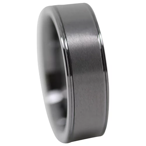 Brushed Ceramic Mens Wedding Ring