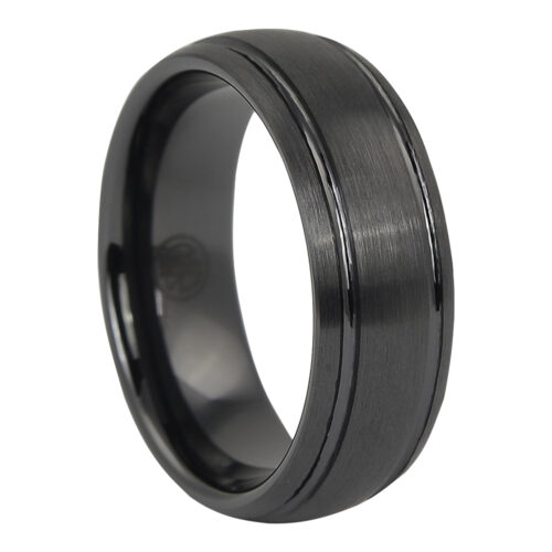 Satin Ceramic Mens Wedding Ring