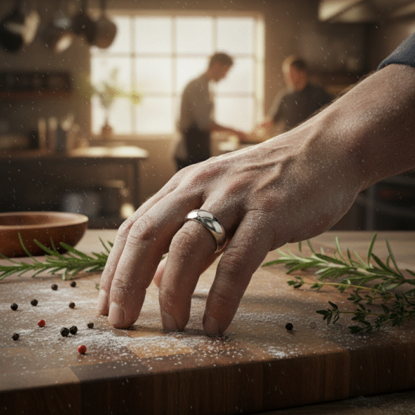 ITR-066-Titanium-Polished-Mens-Wedding-Ring-Chef ITR-066-Titanium-Polished-Mens-Wedding-Ring-Chef