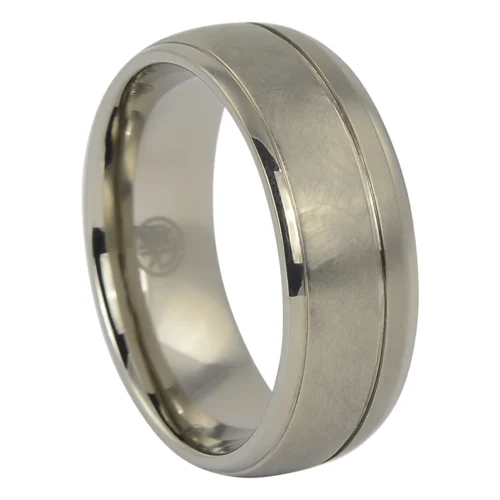 Rounded "Comet" 7mm Titanium Mens Ring