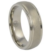 ITR 110 Rounded “Comet” Titanium Mens Ring With Polished Edges