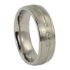 Titanium Mens Engagement Ring With Triple Stones