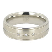 ITR 112 Titanium Mens Engagement Ring With Triple Stones 2