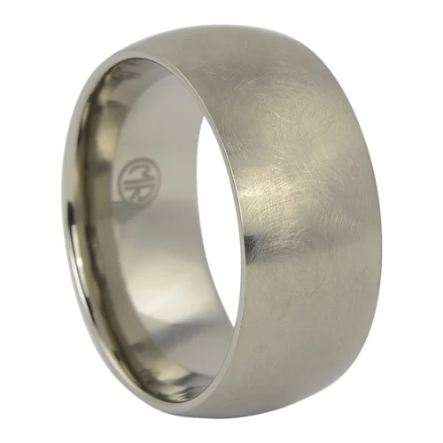 Bold & Striking Wide "Comet" 10mm Titanium Mens Ring