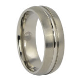 ITR 121 Satin Finish Titanium Wedding Ring With Polished Centerline