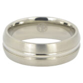 ITR 121 Satin Finish Titanium Wedding Ring With Polished Centerline 2