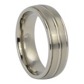 ITR 122 Satin Finish Grooved Titanium Wedding Ring