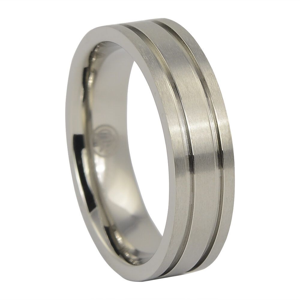 ITR 123 Satin Finish Titanium Mens Wedding Ring