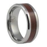 FTR 094 Dark Koa Wood Tungsten Mens Ring 1