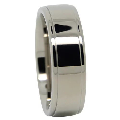 Elegant Titanium Wedding Ring with Subtle Twin Grooved Design