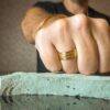 ITR-134 Mens Gold Titanium Rings