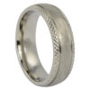 Distressed Finish Comet Titanium Mens Wedding Ring