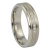 Mens Titanium Wedding Ring With Simulated Diamonds