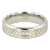 ITR 142 Mens Titanium Wedding Ring With Simulated Diamonds 2