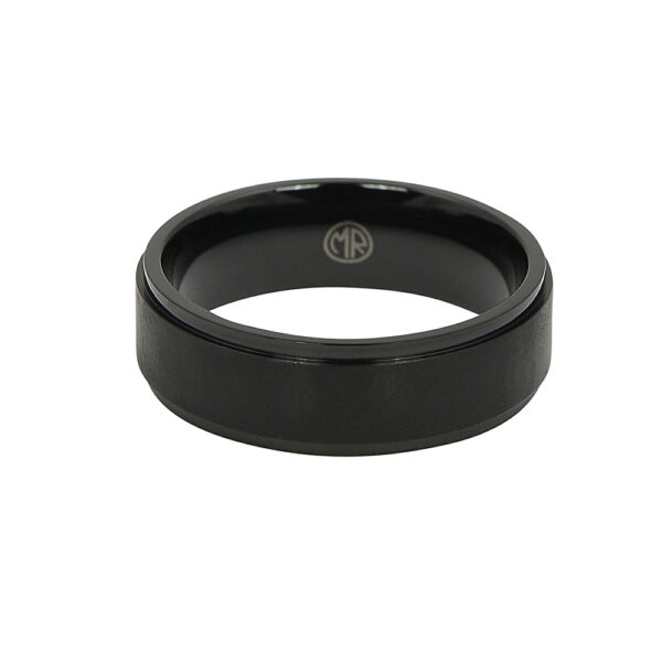 ITR-144 - Black Satin Titanium Mens Ring flat Black Satin Titanium Mens Ring flat