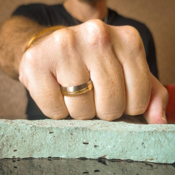 ITR-150 Titanium Gold Mens Ring ITR-150 Titanium Gold Mens Ring