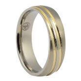 ITR 150 Titanium Wedding Ring With Twin Gold Waves 1