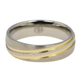 ITR 150 Titanium Wedding Ring With Twin Gold Waves 2 1