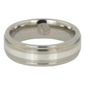 ITR 151 Titanium Wedding Ring With Solid Silver Inlay 2