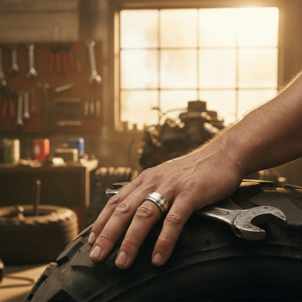 ITR-151-Titanium-Wedding-Ring-With-Solid-Silver-Inlay-Mechanic ITR-151-Titanium-Wedding-Ring-With-Solid-Silver-Inlay-Mechanic