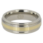 ITR 152 Titanium Wedding Ring With Solid 14k Gold Inlay 2