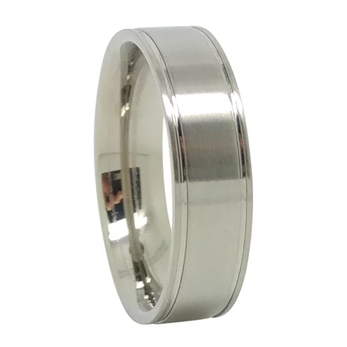 Twin Groove Satin Finish Custom 6mm Titanium Men's Wedding Ring