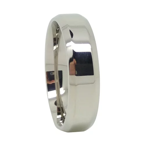 Sleek 6mm Titanium Wedding Ring with Tapered Design