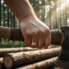 FTR-033-Tungsten-Mens-Wedding-Ring-With-Gold-3-Lumberjack-_-Woodsman