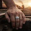 FTR-054-Mens-Hammered-Tungsten-Ring-1-Railway-Worker