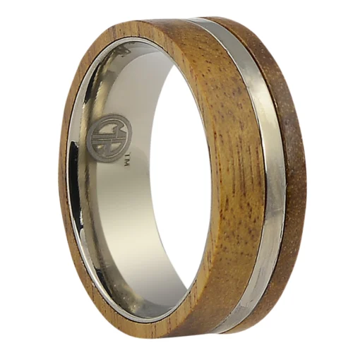 Stunning Titanium and Koa Wood Ring