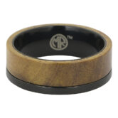 ITR 157 Black Titanium And Koa Wood Ring 2