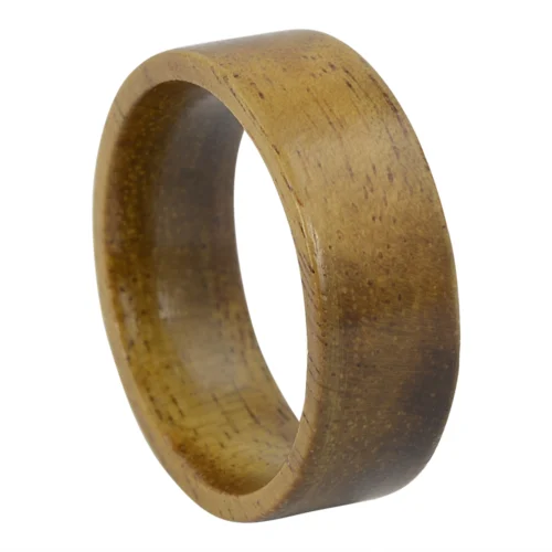 Koa Wood Flat Band Mens Ring