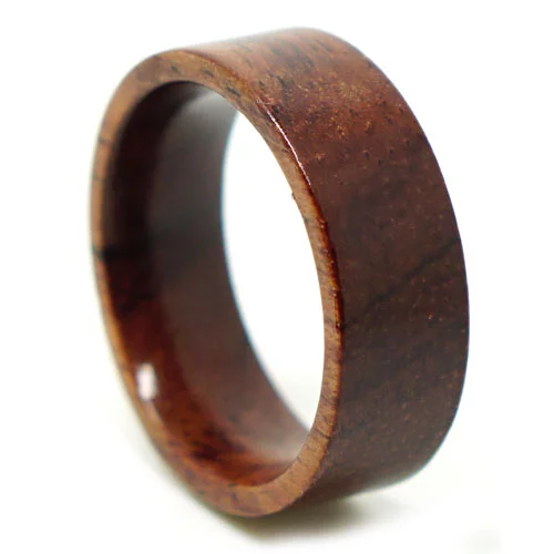 Rosewood Flat Band Mens Ring