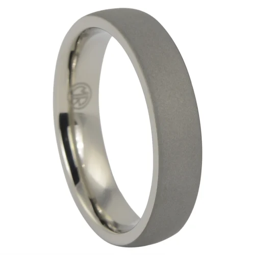 Titanium Men's Ring with Dark Matte Domed Band