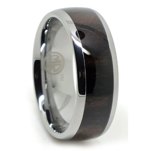 Refined Tungsten and Ebony Mens Ring