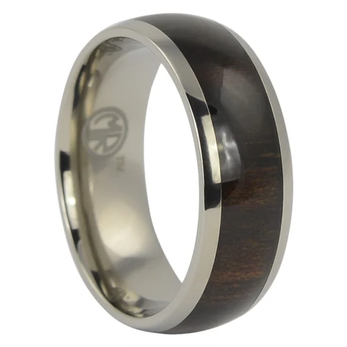 Timeless Elegance Titanium and Ebony Men's Ring
