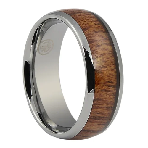 Elevated Titanium and Rosewood Mens Ring
