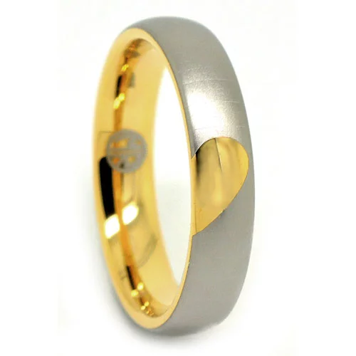 Tungsten Men's Promise Ring with Gold Inner Band