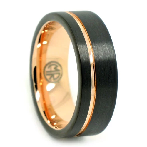 Black Rose Gold "Signature" Tungsten Men's Ring – Ultimate Luxury and Sophistication