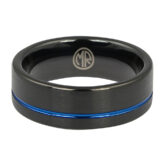 FTR 107 Black And Blue Tungsten Mens Ring 2 1