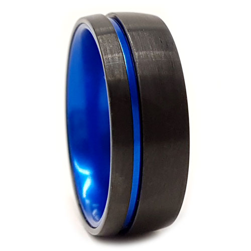 FTR 119 Mens Blue Tungsten Ring