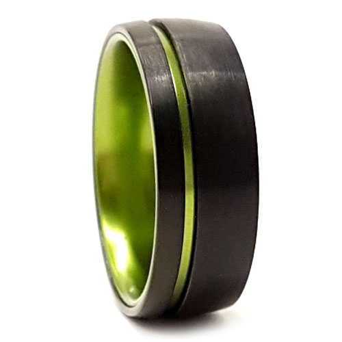 FTR 120 Mens Green Tungsten Ring