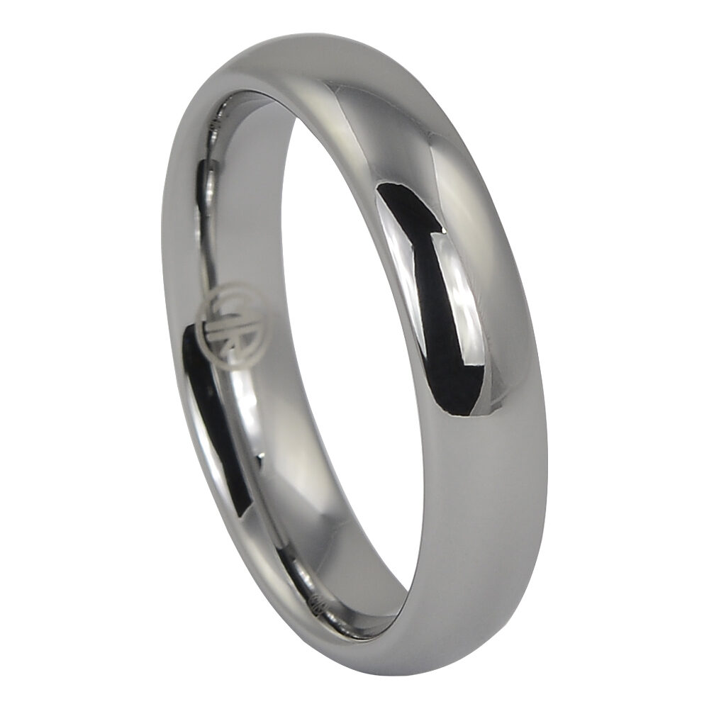 FTR 021 5 Polished Dome Mens Thin Tungsten Ring