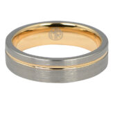 FTRS 109 6 Brushed Silver Rose Gold “Ion” Tungsten Mens Ring 2 1