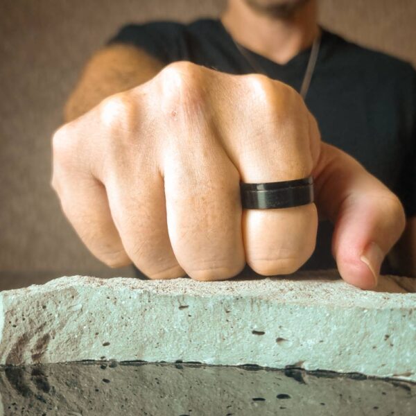 ITR-163 Black Titanium Mens Ring (1) ITR-163 Black Titanium Mens Ring (1)